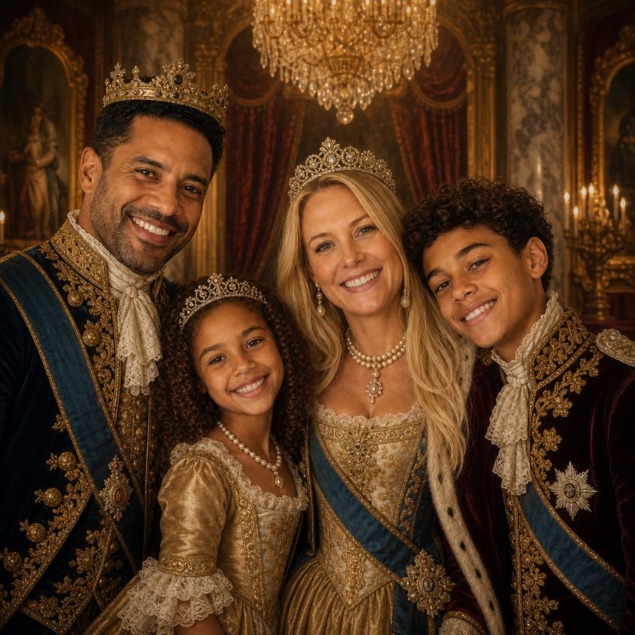 Uma família transformada em realeza num palácio dourado